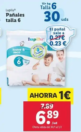 Lidl Pañales talla 6 lupilu oferta