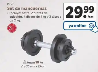 Lidl Set de mancuernas crivit oferta