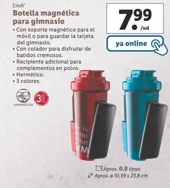 Lidl Botella magnética crivit oferta