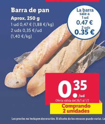 Lidl Barra De Pan oferta