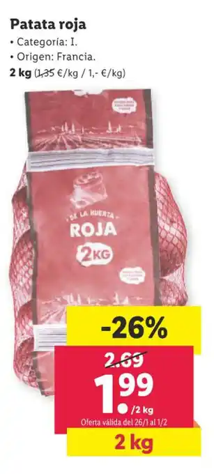 Lidl Patata Roja 2 kg, oferta