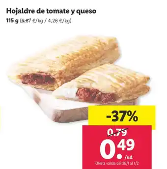 Lidl Hojaldre de tomate y queso 115 g. oferta