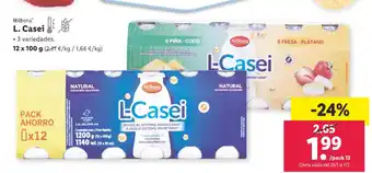 Lidl Milbona L. Casei 12 x 100 g. oferta