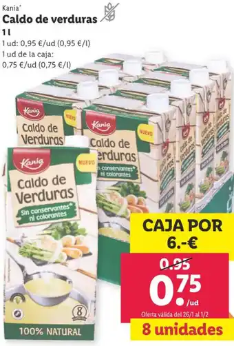 Lidl Kania Caldo De Verduras 1 l. oferta