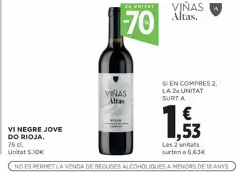 Hipercor Vi Negre Jove Do Rioja 75 cl. oferta