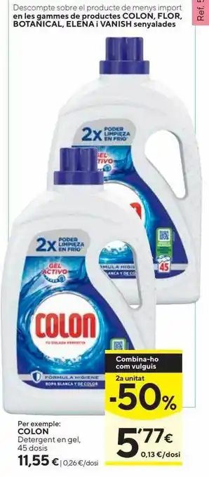 Caprabo 2a unitat -50% colon detergent en gel oferta