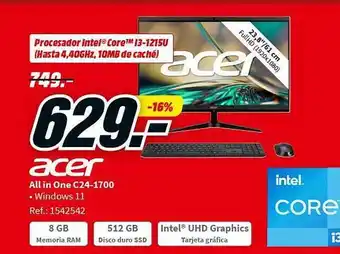 MediaMarkt Acer all in one c24-1700 oferta