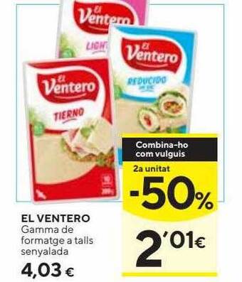 Caprabo El ventero gamma de formatge a talls senyalada oferta