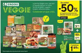 Caprabo Eroski escalopa veggie arrebossada eroski hamburguesa veggie amb gust de vedella oferta
