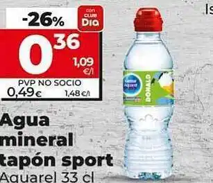 Dia Agua mineral tapón sport aquarel oferta