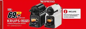 MediaMarkt Krups delonghi cafetera nespresso inissia oferta