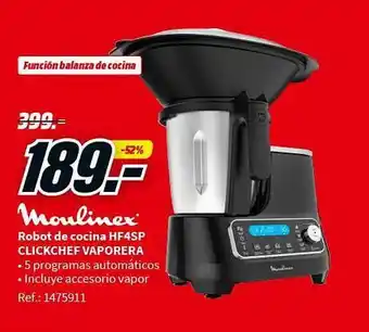 MediaMarkt Moulinex robot de cocina hf4sp clickchef vaporera oferta