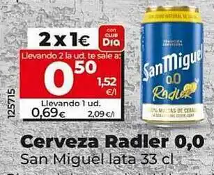Dia Cerveza radler 0.0 san miguel oferta