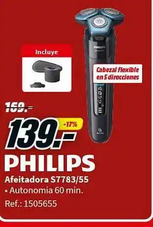 MediaMarkt Philips afeitadora s7783 55 oferta