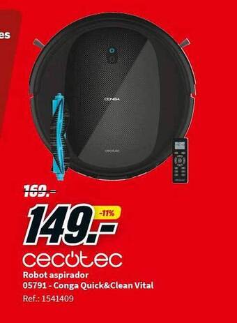 MediaMarkt Cecotec robot aspirador 05791 - conga quick&clean vital oferta