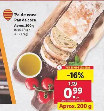 Lidl Pa de coca pan de coca aprox. oferta