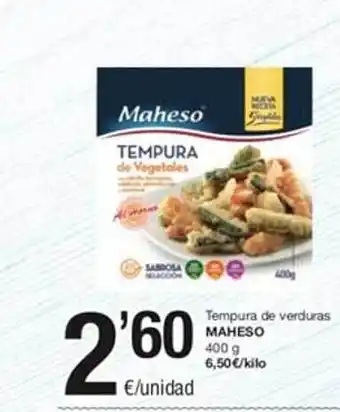SPAR Tempura de verduras maheso oferta