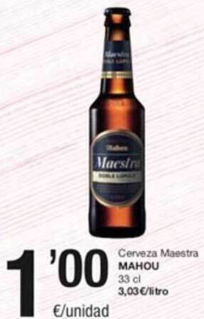 SPAR Cerveza maestra mahou oferta
