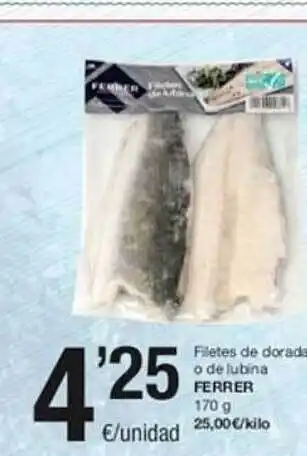 SPAR Filetes de dorada o de lubina ferrer oferta