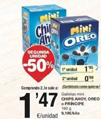 SPAR Segunda unidad -50% galletas mini chips ahoy oreo o principe oferta