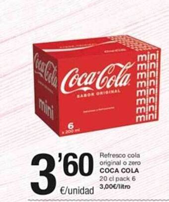 SPAR Refresco cola original o zero coca cola oferta