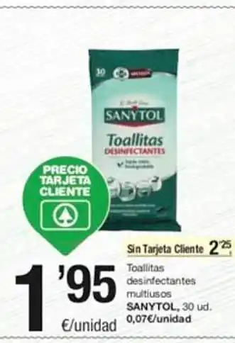 SPAR Toallitas desinfectantes multiusos sanytol oferta