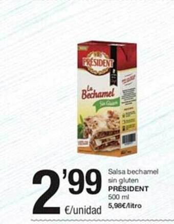SPAR Salsa bechamel sin gluten président oferta