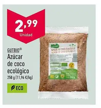 ALDI Gutbio azúcar de coco ecológico oferta