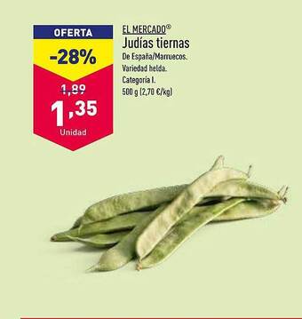 ALDI El mercado judías tiernas oferta
