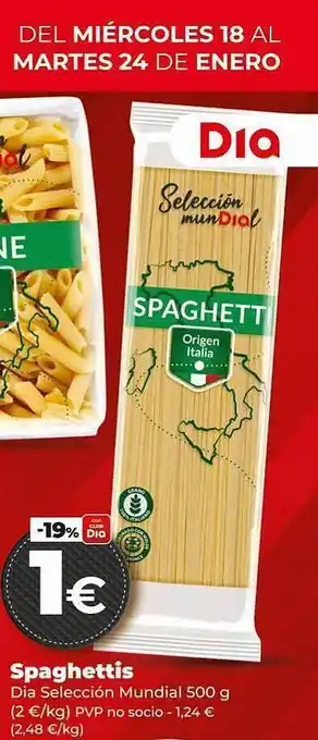 Dia Spaghettis dia selección mundial oferta