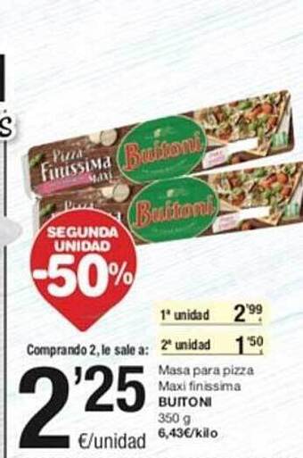 SPAR Segunda unidad -50% masa para pizza maxi finissima buitoni oferta
