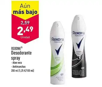 ALDI Rexona desodorante spray oferta