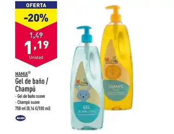 ALDI Mamia gel de baño champú oferta