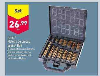 ALDI Ferrex maletin de brocas espiral hss oferta