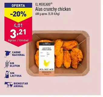 ALDI El mercado alas crunchy chicken oferta