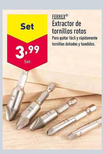 ALDI Ferrex extractor de tornillos rotos oferta