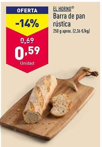 ALDI El horno barra de pan rústica oferta