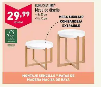 ALDI Home creation mesa de diseño oferta