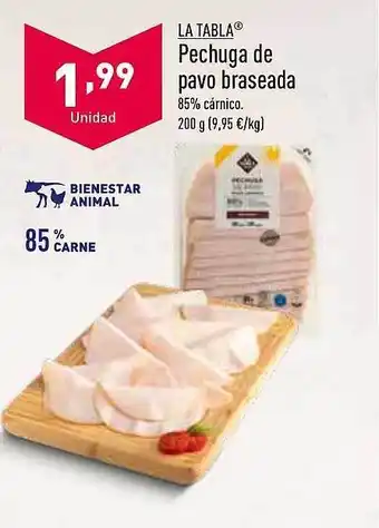 ALDI La tabla pechgua de pavo braseada oferta