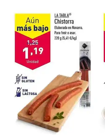ALDI La tabla chistorra oferta