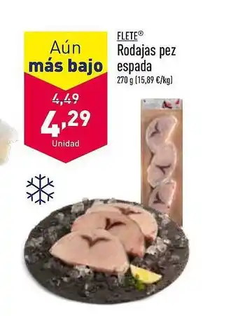 ALDI Flete rodajas pez espada oferta