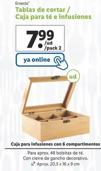 Lidl Caja para té ernesto oferta