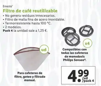 Lidl Filtros de café ernesto oferta