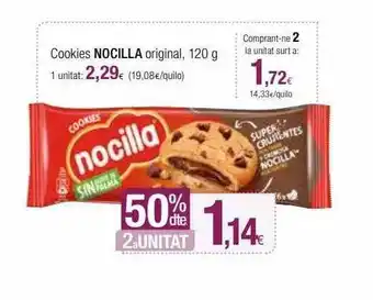 Condis 50% dte 2a unitat cookies nocilla original oferta