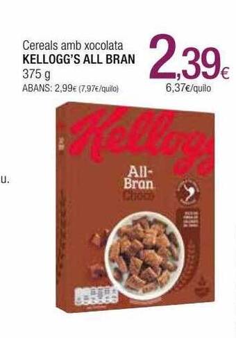 Condis Cereals amb xocolata kellogg's all bran oferta