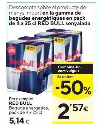 Caprabo 2a unitat -50% red bull beguda energètica oferta