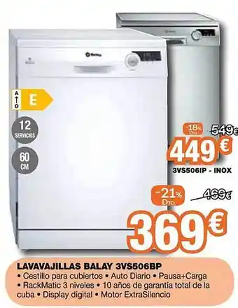 Expert Lavavajillas balay 3vs506bp oferta