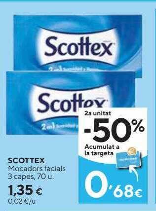 Caprabo Scottex mocadors facials 3 capes oferta