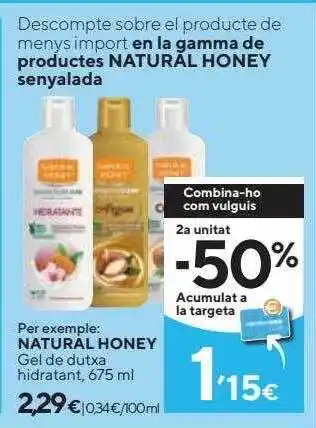 Natural honey gel de dutxa hidratant