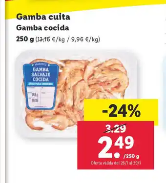 Lidl Gamba Cuita Gamba Cocida 250 g. oferta